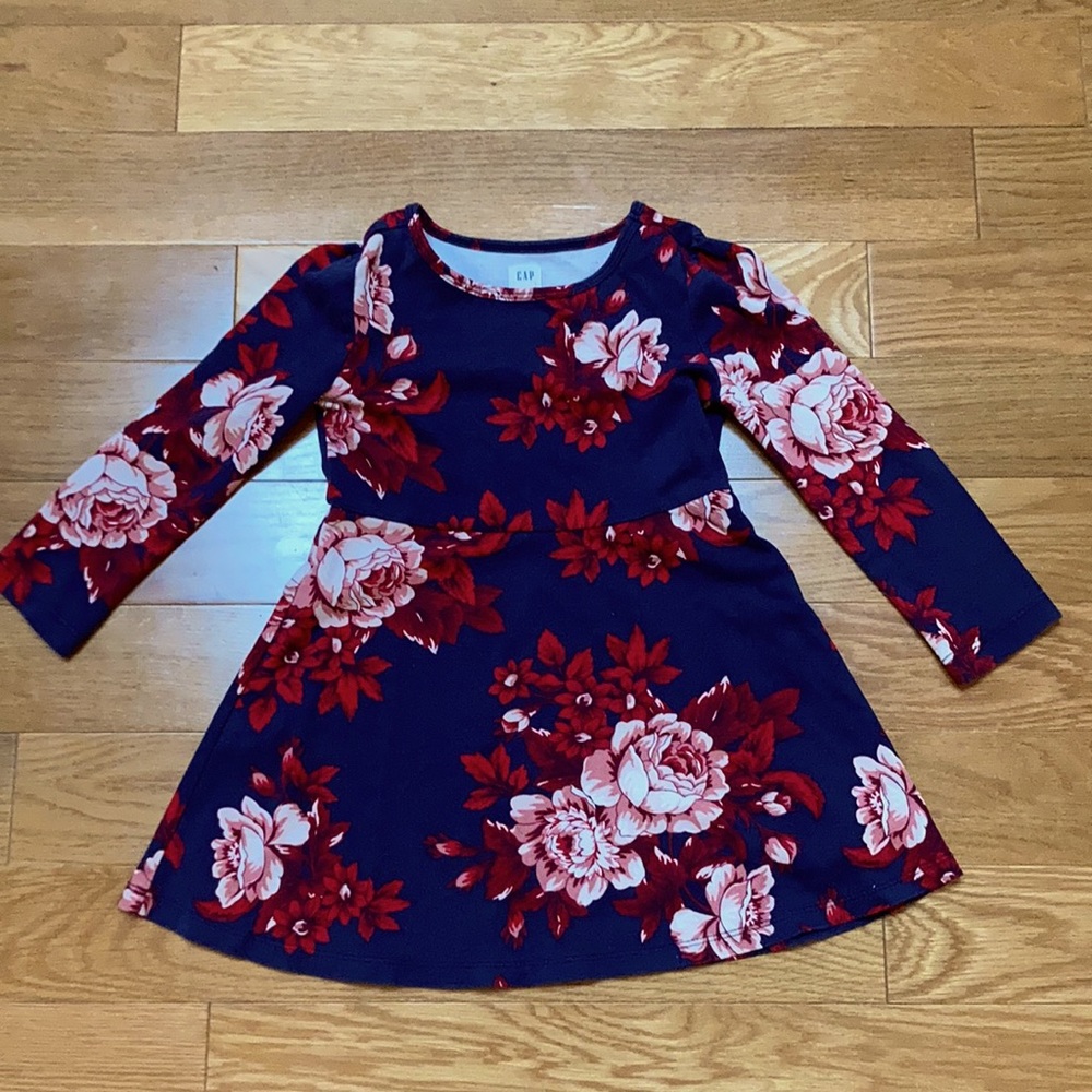 Gap XS 4-5 floral jersey cotton flowered dress